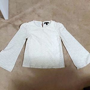 Banana republic long sleeve white Eyelet blouse